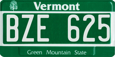 VT license plate BZE625