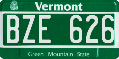 VT license plate BZE626