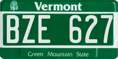 VT license plate BZE627