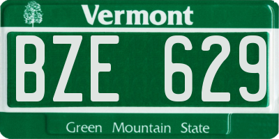 VT license plate BZE629