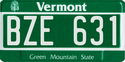 VT license plate BZE631