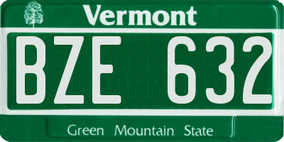 VT license plate BZE632