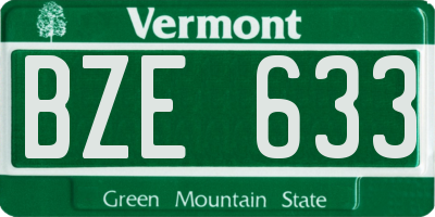VT license plate BZE633