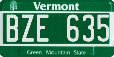 VT license plate BZE635