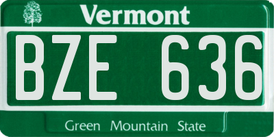 VT license plate BZE636