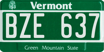 VT license plate BZE637