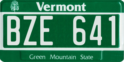 VT license plate BZE641
