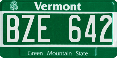 VT license plate BZE642