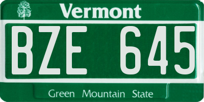 VT license plate BZE645