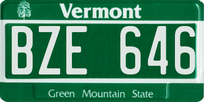 VT license plate BZE646
