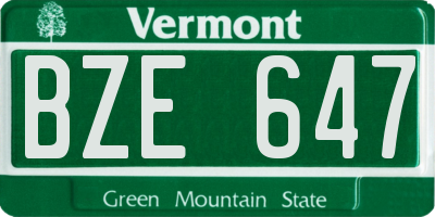 VT license plate BZE647