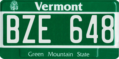 VT license plate BZE648