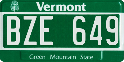 VT license plate BZE649