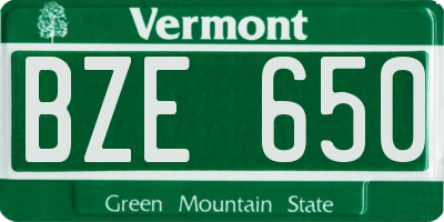 VT license plate BZE650