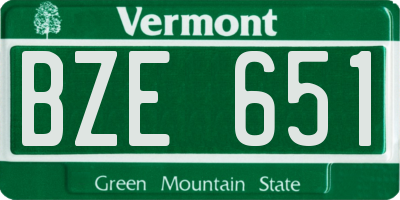 VT license plate BZE651
