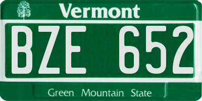 VT license plate BZE652