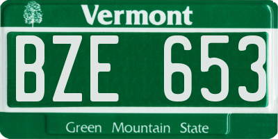 VT license plate BZE653