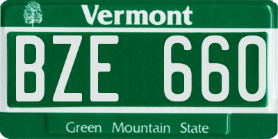 VT license plate BZE660