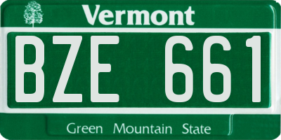 VT license plate BZE661