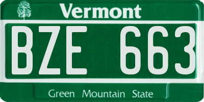 VT license plate BZE663