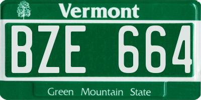 VT license plate BZE664