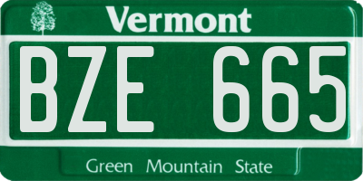 VT license plate BZE665