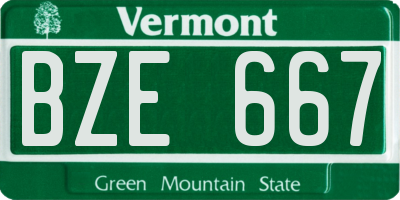 VT license plate BZE667