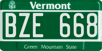 VT license plate BZE668