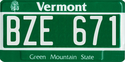 VT license plate BZE671