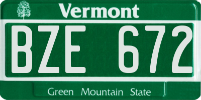 VT license plate BZE672