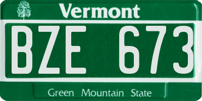 VT license plate BZE673