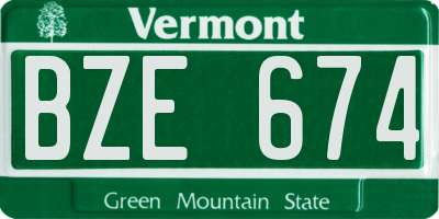 VT license plate BZE674