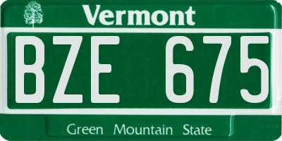 VT license plate BZE675