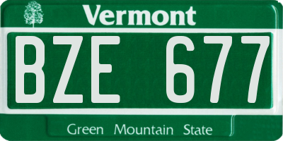 VT license plate BZE677