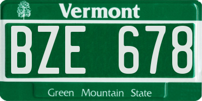 VT license plate BZE678