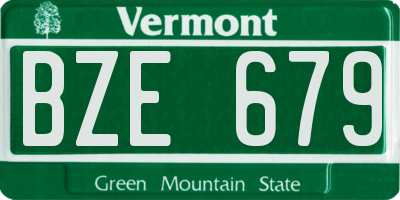 VT license plate BZE679