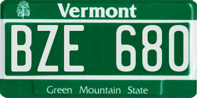 VT license plate BZE680