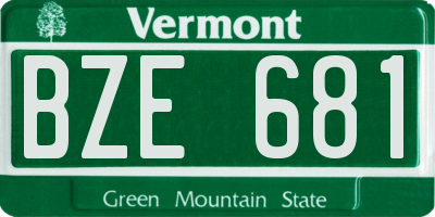 VT license plate BZE681
