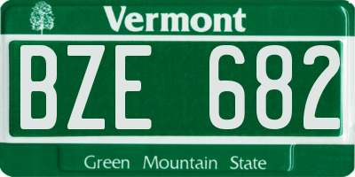 VT license plate BZE682