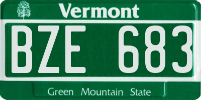 VT license plate BZE683