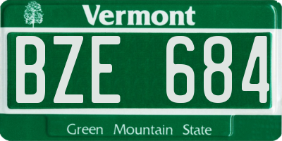 VT license plate BZE684