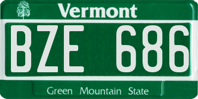 VT license plate BZE686