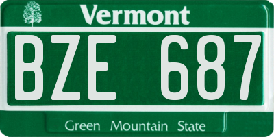 VT license plate BZE687
