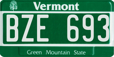 VT license plate BZE693