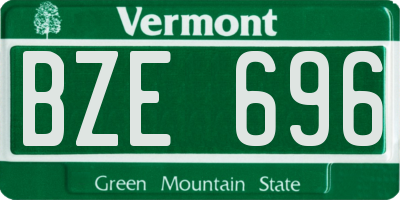 VT license plate BZE696