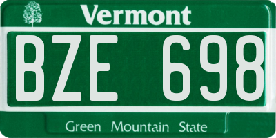 VT license plate BZE698