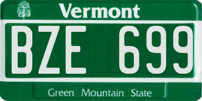 VT license plate BZE699