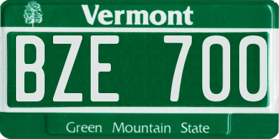 VT license plate BZE700