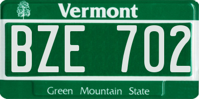 VT license plate BZE702