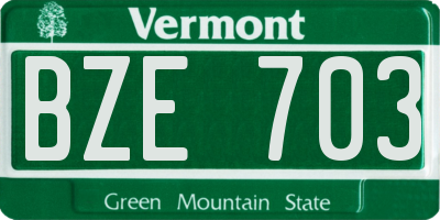 VT license plate BZE703